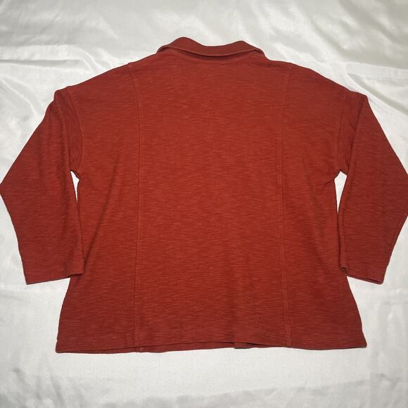 J Jill Pure Jill 100% Organically Grown Cotton Top Burnt Orange Knit Size XL - Picture 3 of 7